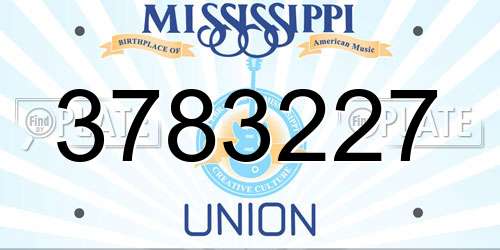 3783227 Mississippi License Plate