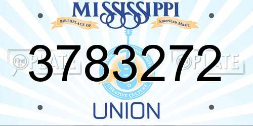 3783272 Mississippi License Plate