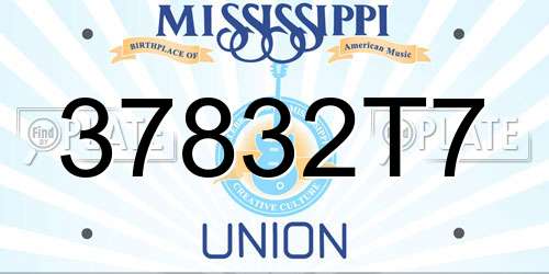 37832T7 Mississippi License Plate