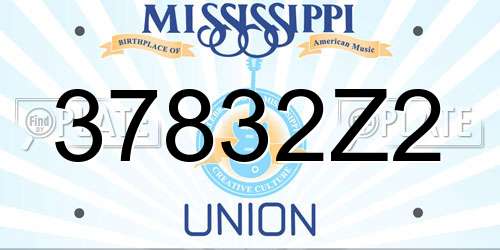 37832Z2 Mississippi License Plate