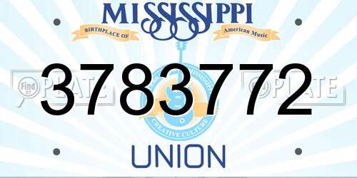 3783772 Mississippi License Plate