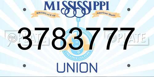 3783777 Mississippi License Plate