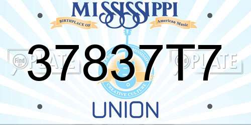 37837T7 Mississippi License Plate