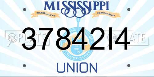 37842I4 Mississippi License Plate