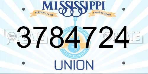 3784724 Mississippi License Plate