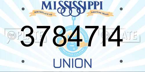 37847I4 Mississippi License Plate