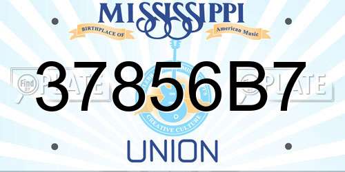 37856B7 Mississippi License Plate