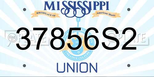 37856S2 Mississippi License Plate