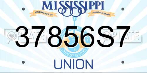 37856S7 Mississippi License Plate