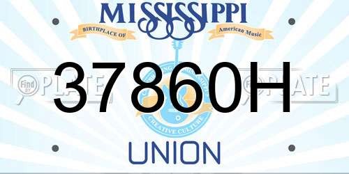 37860H Mississippi License Plate