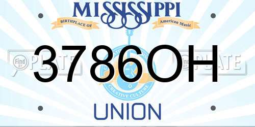 3786OH Mississippi License Plate
