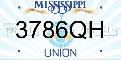 3786QH Mississippi License Plate