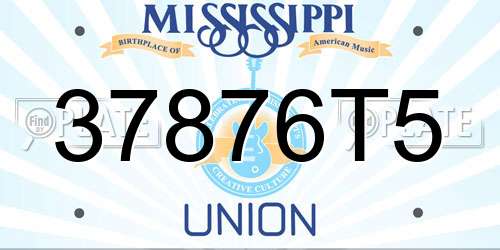 37876T5 Mississippi License Plate