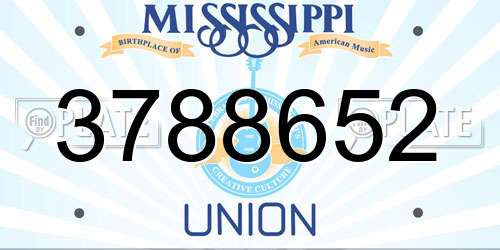 3788652 Mississippi License Plate