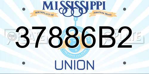 37886B2 Mississippi License Plate