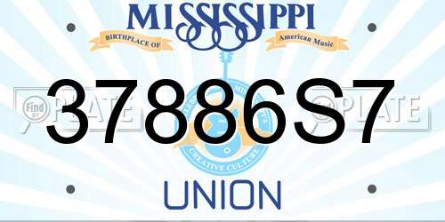 37886S7 Mississippi License Plate