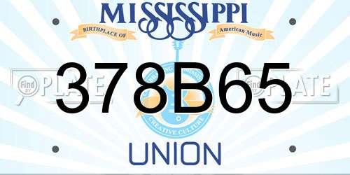 378B65 Mississippi License Plate