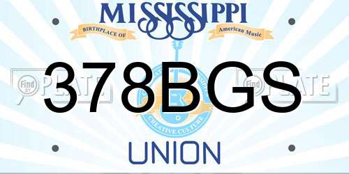 378BGS Mississippi License Plate