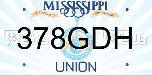 378GDH Mississippi License Plate