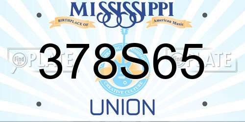 378S65 Mississippi License Plate