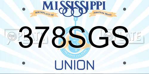 378SGS Mississippi License Plate