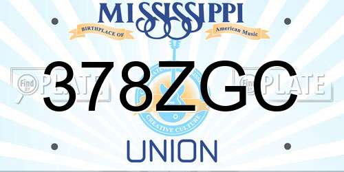 378ZGC Mississippi License Plate