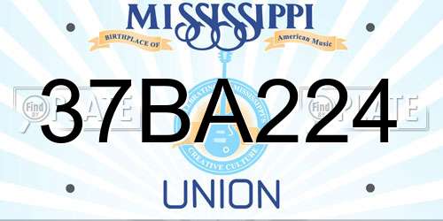 37BA224 Mississippi License Plate