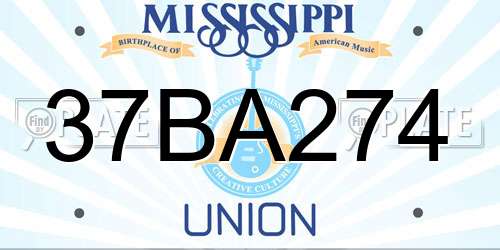 37BA274 Mississippi License Plate