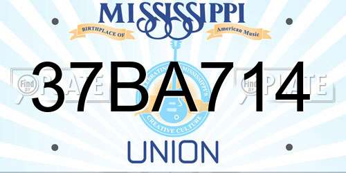 37BA714 Mississippi License Plate