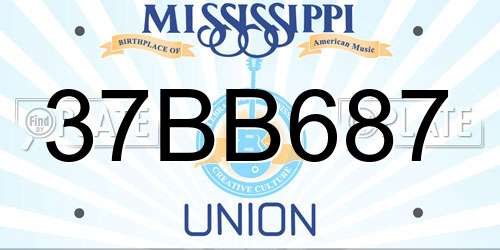 37BB687 Mississippi License Plate
