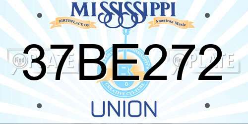 37BE272 Mississippi License Plate