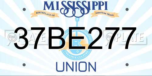 37BE277 Mississippi License Plate