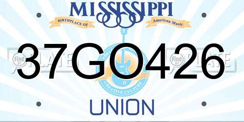 37GO426 Mississippi License Plate