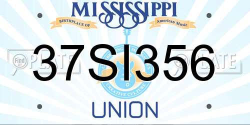 37SI356 Mississippi License Plate