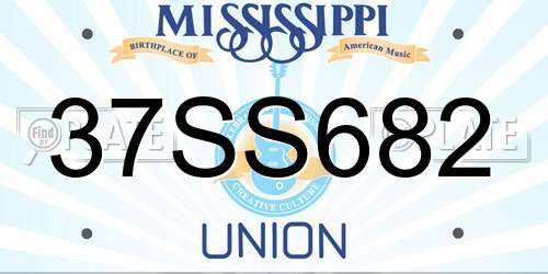37SS682 Mississippi License Plate