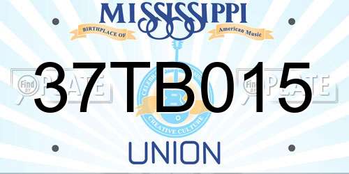 37TB015 Mississippi License Plate