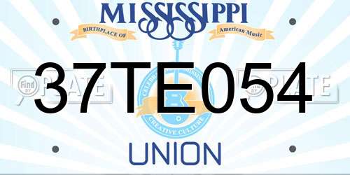 37TE054 Mississippi License Plate