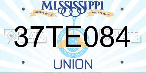 37TE084 Mississippi License Plate