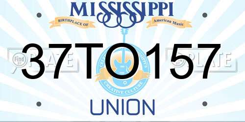 37TO157 Mississippi License Plate