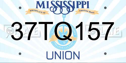 37TQ157 Mississippi License Plate