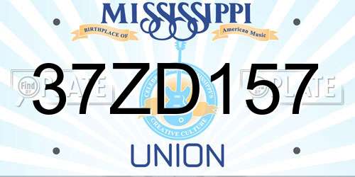 37ZD157 Mississippi License Plate