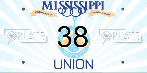 38 Mississippi License Plate