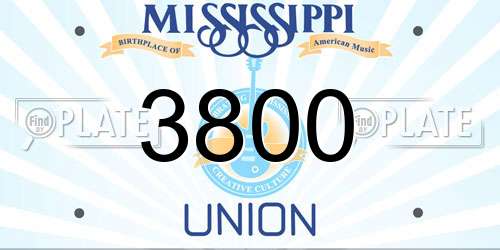 3800 Mississippi License Plate
