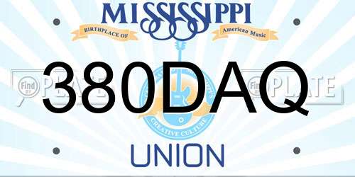 380DAQ Mississippi License Plate