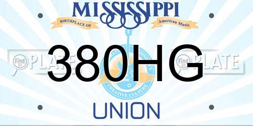 380HG Mississippi License Plate