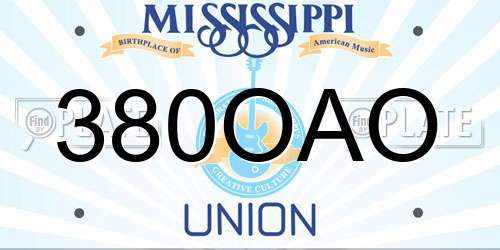 380OAO Mississippi License Plate