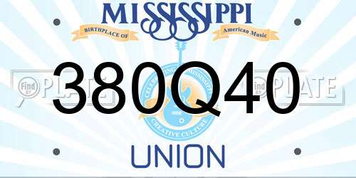 380Q40 Mississippi License Plate