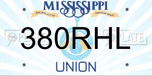 380RHL Mississippi License Plate