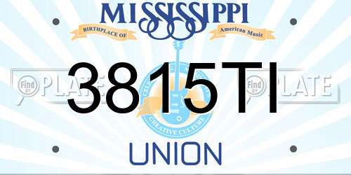 3815TI Mississippi License Plate
