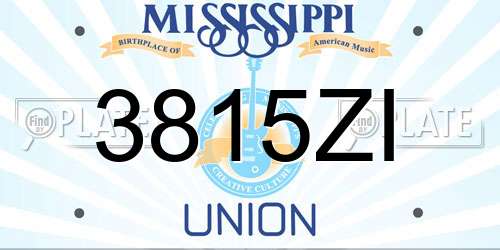 3815ZI Mississippi License Plate